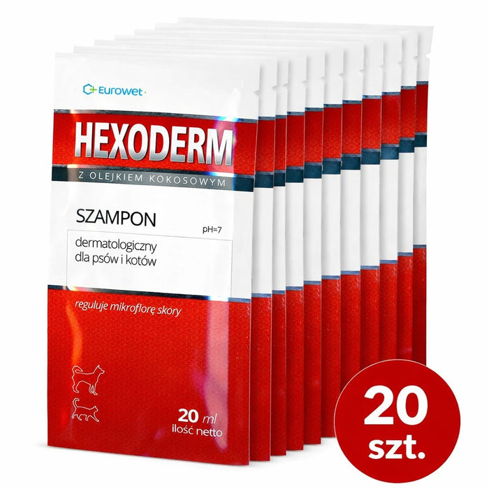 EUROWET Hexoderm - shampoo for dogs and cats - 20x20ml