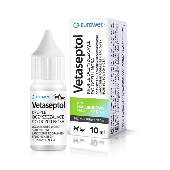 EUROWET Vetaseptol - cleansing drops for eyes and nose for dogs and cats - 10 ml