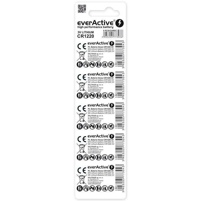 Lithium battery mini everActive CR1220 - blister 5 pcs.