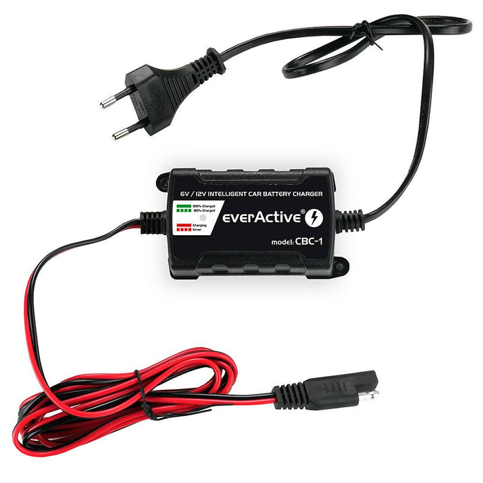 Battery charger processor device 6V/12V everActive CBC-1 v2 up to 1A for cars and motorcycles