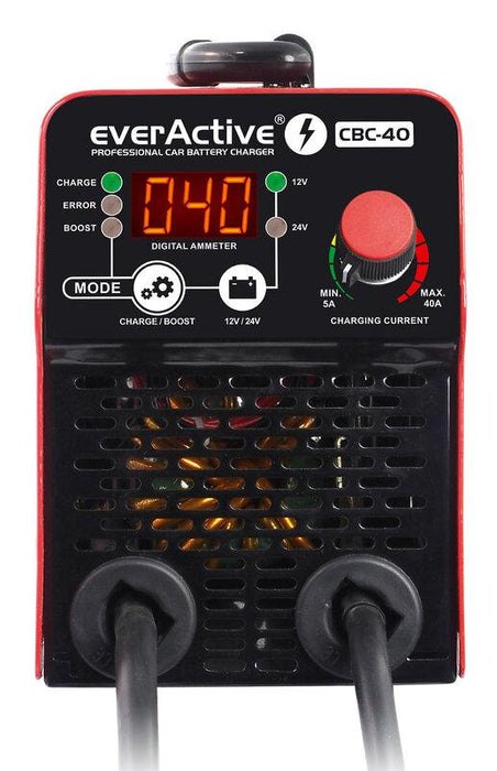 Charging rectifier with inverter for batteries 12V/24V everActive CBC-40 up to 40A for UPS, cars, forklifts