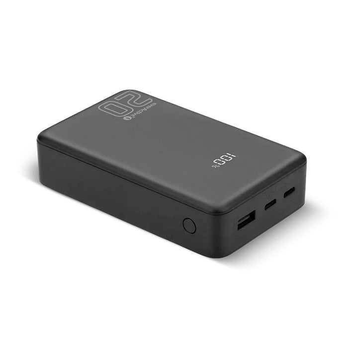 Powerbank 20 000mAh, 1x USB, 2x USB-C, 20W, QC4+, LCD screen, black
