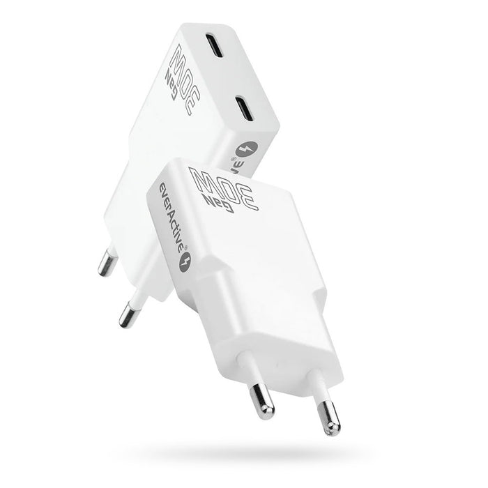 Charger 2 x USB-C Quick Charge 4+ 30W SUPER SLIM white