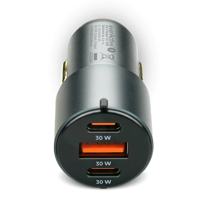 Car charger everActive CC-40Q USB QC3.0 + 2x USB-C PD 60W