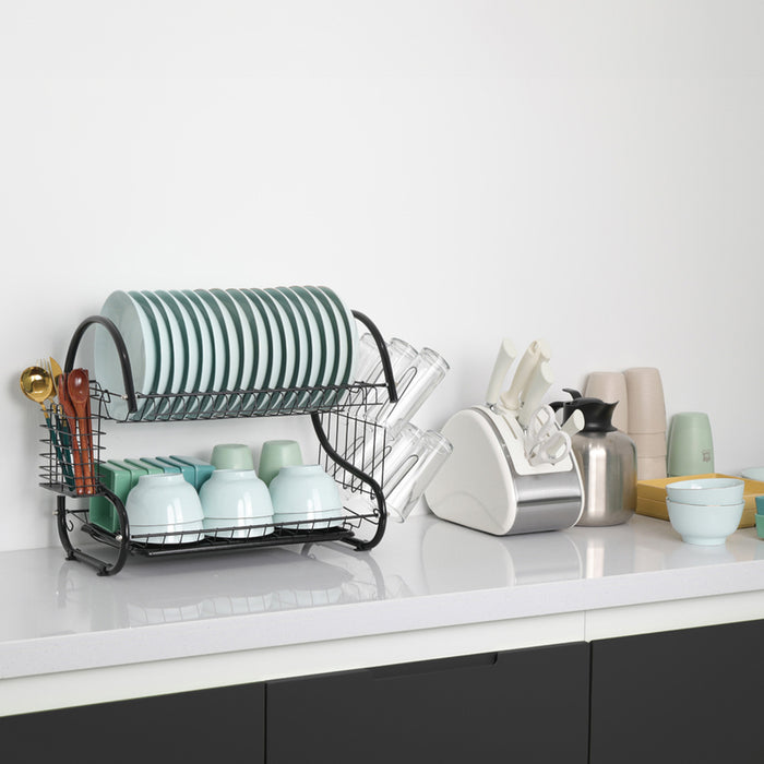 DISH DRYER 2 LEVELS BLACK EVO LINE