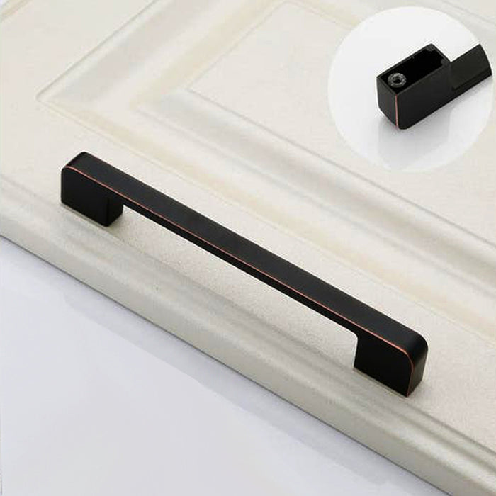 FURNITURE HANDLE MATTE BLACK WITH COPPER EDGE 160 MM EVO LINE 7038