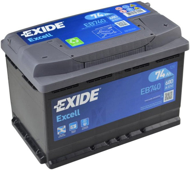 EXIDE EXCELL 74AH 680A R+