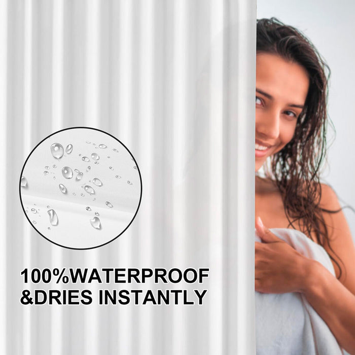 Shower Curtain Exma White PVC 180 x 180 cm