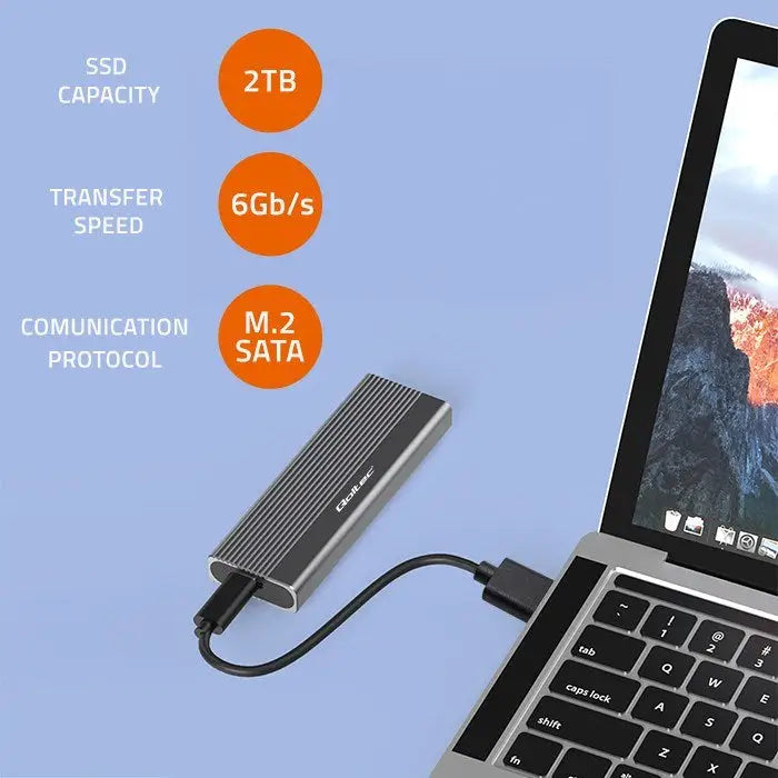 External Box Qoltec 52267 Grey - External enclosures for disksDIA-OBU<<<Drives and accessoriesDIA<<<ActionPL&&&Компютър