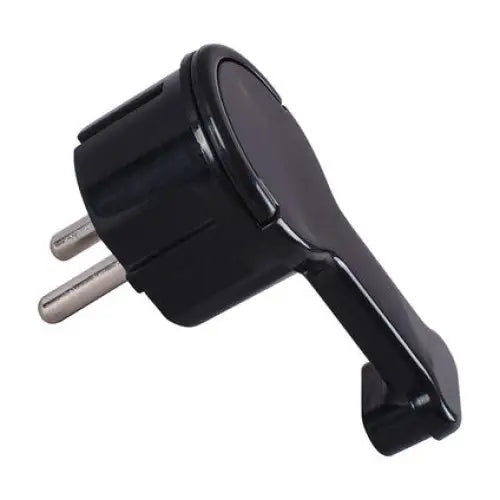 EXTRA FLAT UNI-SCHUKO ANGLE PLUG 8MM - BLACK 16A TIMEX - Щепсели и куплунги<<<Електроматериали<<<Praktiker&&&Щепсели и