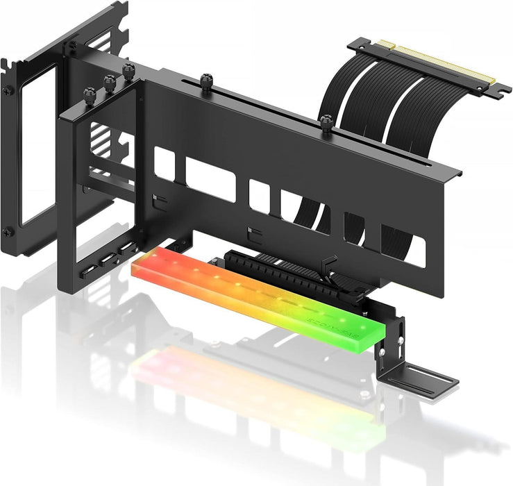 EZDIY-FAB ARGB PCIe 4.0 Riser Cable 90° Vertical GPU Mounting Bracket