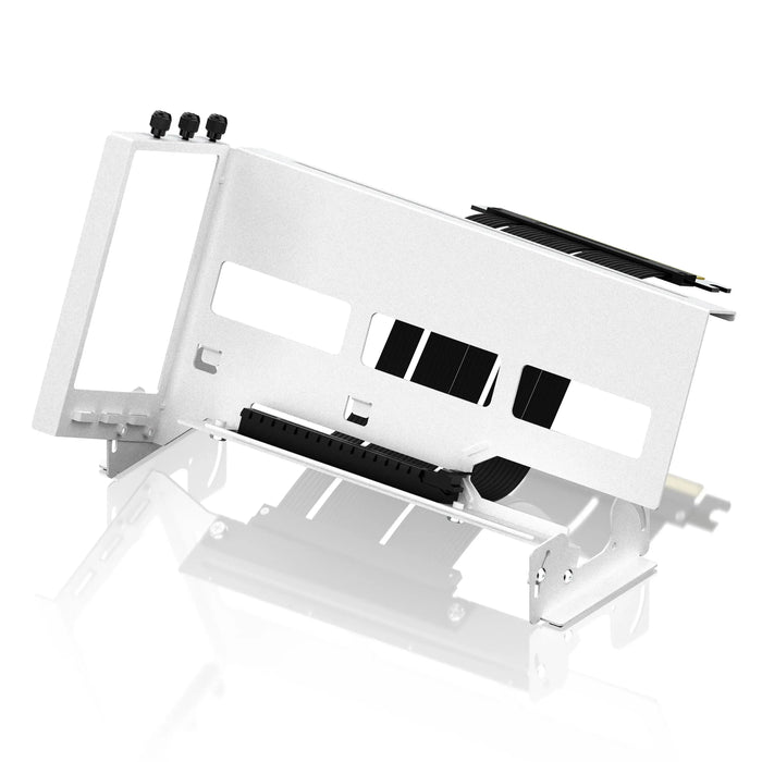 45° GPU Vertical Mounting Bracket EZDIY-FAB PCIe 4.0 Riser Cable - White