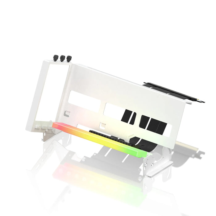 45° GPU Vertical Mounting Bracket EZDIY-FAB ARGB PCIe 4.0 Riser Cable - White