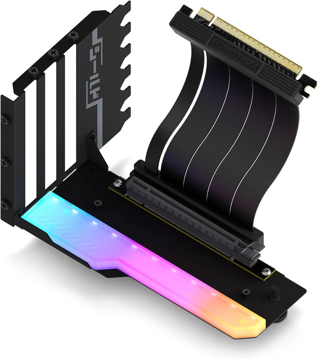 EZDIY-FAB RGB PCIe 4.0 Riser Cable 90° Vertical GPU Mounting Bracket