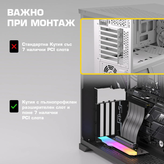 EZDIY-FAB RGB PCIe 4.0 Riser Cable 90° Vertical GPU Mounting Bracket