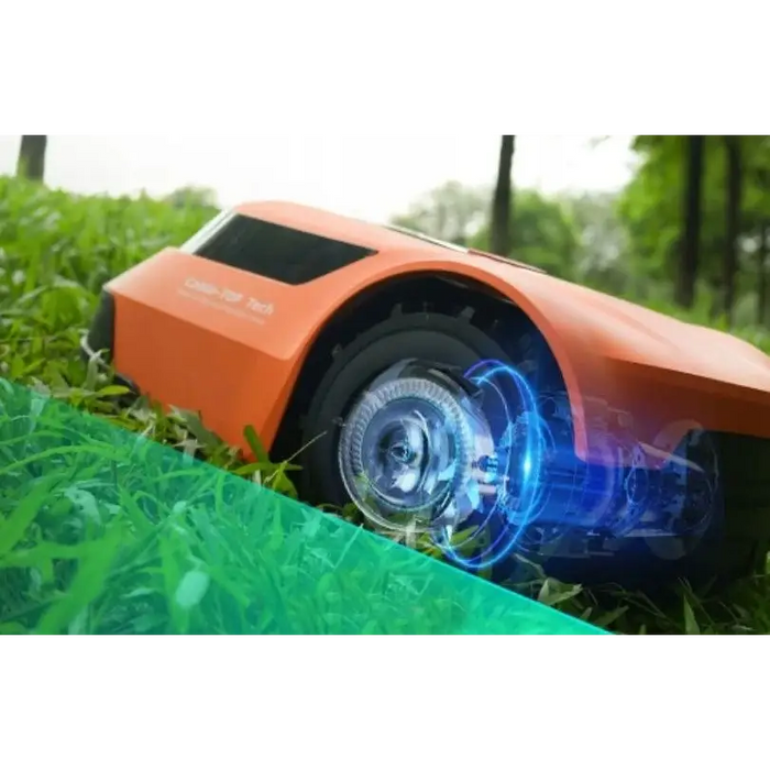 EZVIZ RM600 orange robotic lawn mower - Mowing workNAK-RKO<<<Cordless toolsNAK<<<ActionPL