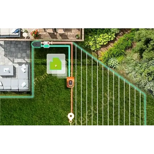 EZVIZ RM600 orange robotic lawn mower - Mowing workNAK-RKO<<<Cordless toolsNAK<<<ActionPL