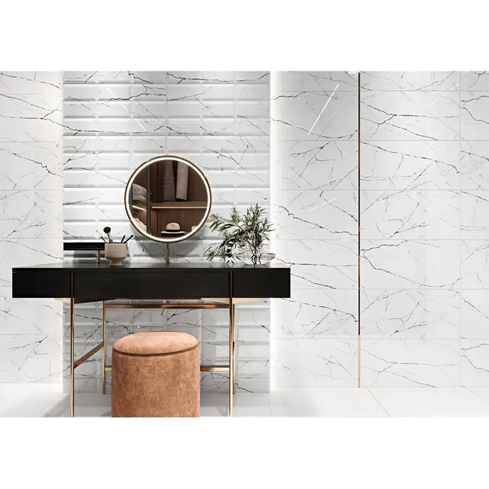 FAIENCE DECOR CERSANIT ARCE WHITE STRUCTURE 29.7X60 C - Стенни плочки и декорация<<<Плочки и