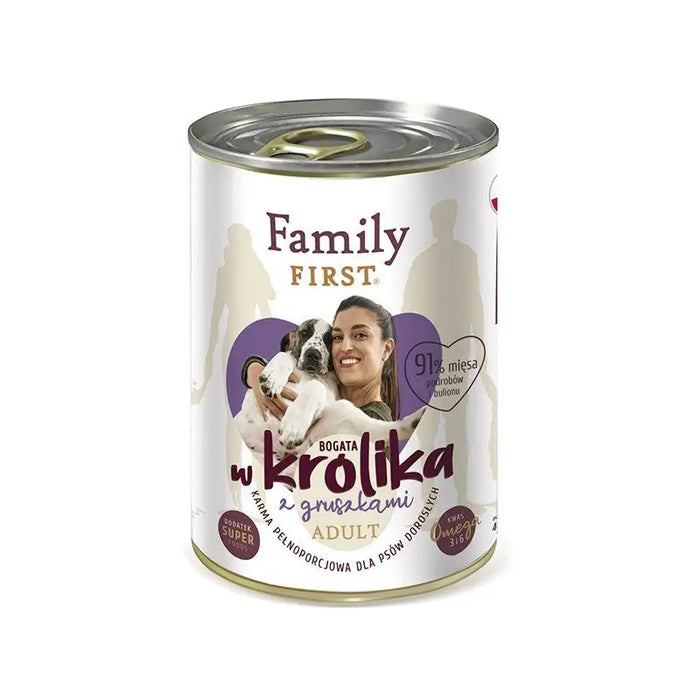 FAMILY FIRST Adult Rabbit with pear - Wet dog food - 400 g - Wet foodDLP-KAM<<<For the dogDLP<<<ActionPL