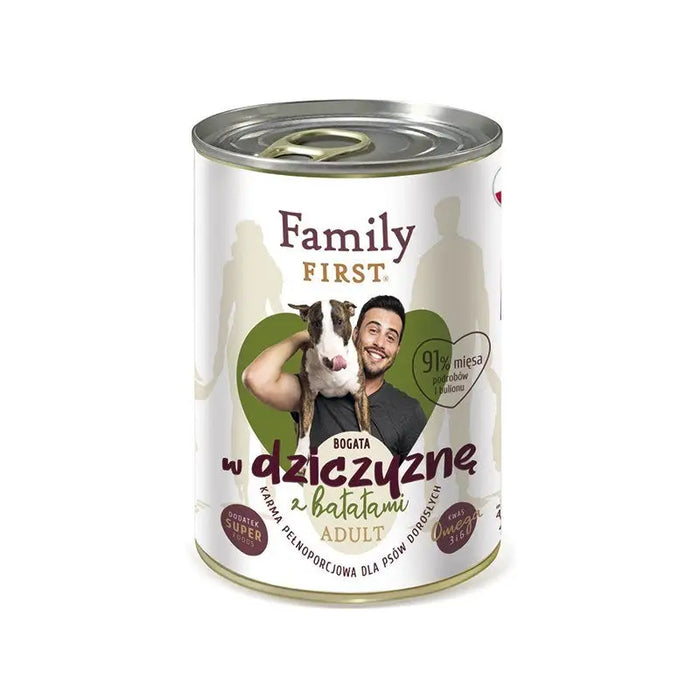 FAMILY FIRST Adult Venison with sweet potatoes - Wet dog food - 400 g - Wet foodDLP-KAM<<<For the dogDLP<<<ActionPL