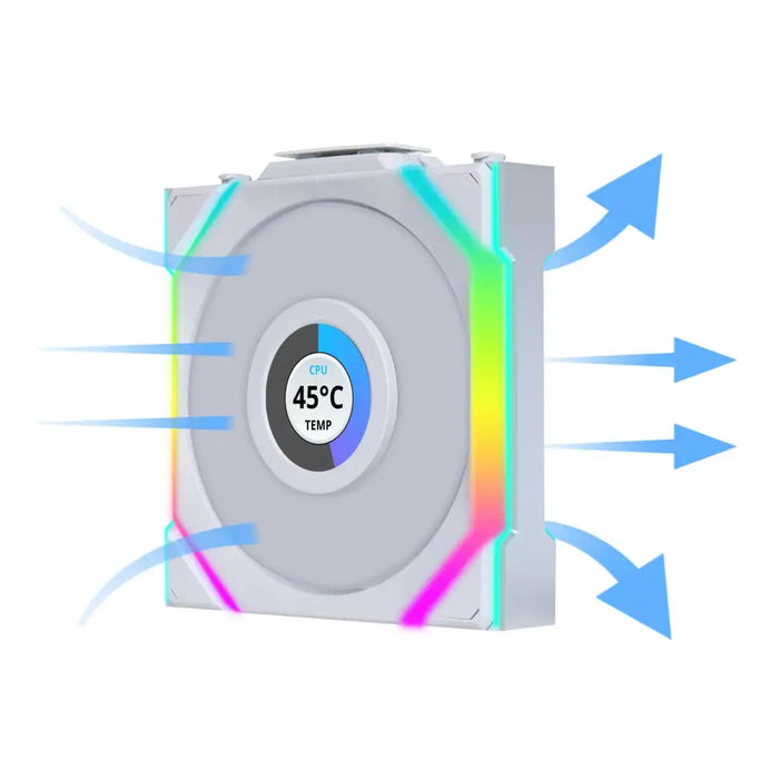 Fan Lian Li UNI FAN SL Wireless LCD ARGB PWM - 120 mm White - Вентилатори<<<Компютърни компоненти<<<ValiAPI