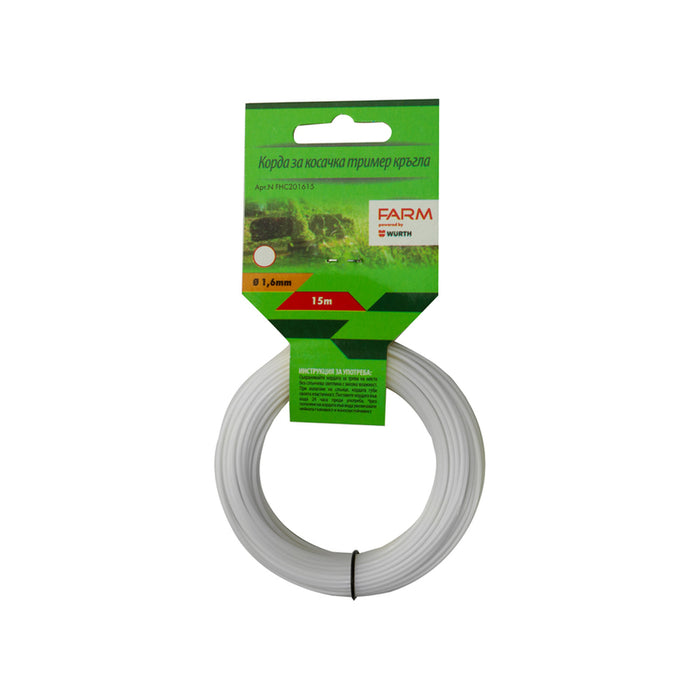 CORD FOR TRIMMER PROFILE CIRCLE FARM 1.6 MM 15 M