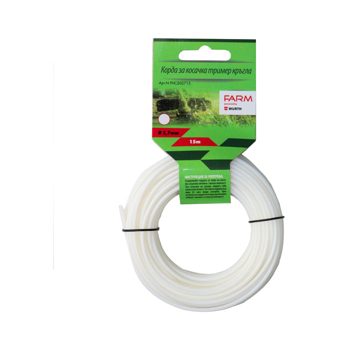 CORD FOR TRIMMER PROFILE CIRCLE FARM 2.7 MM 15 M