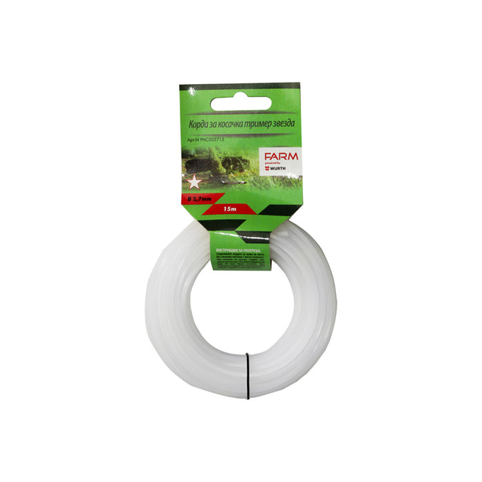 CORD FOR TRIMMER PROFILE STAR FARM 2.7 MM 15 M