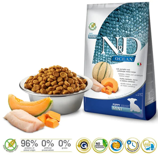 FARMINA N&D Ocean Dog Cod Pumpkin Cantaloupe Melon Puppy Mini - dry dog food - 2.5 kg - Dry foodDLP-KAS<<<For