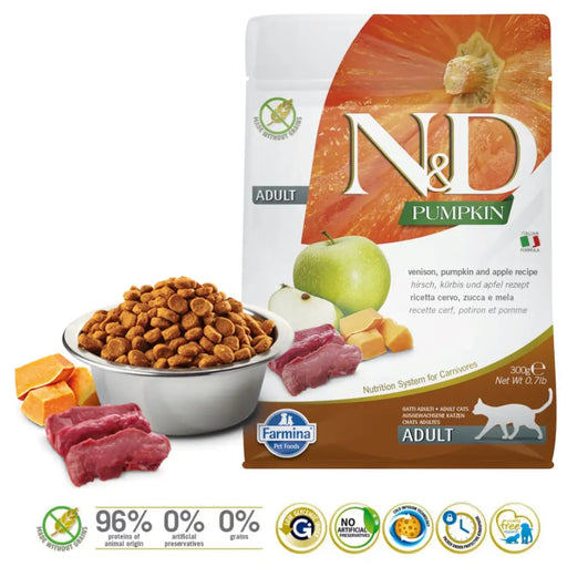 FARMINA N&D Pumpkin Cat Venison and Apple Adult - dry cat food - 300 g - Dry foodDLK-KAS<<<For the catDLK<<<ActionPL