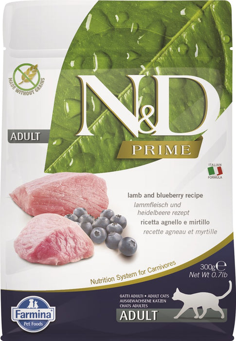 FARMINA N&D Prime Cat Lamb and Blueberry Adult  - dry cat food - 300 g