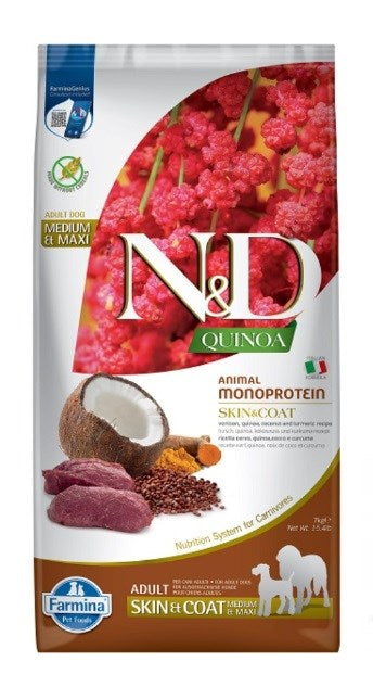 FARMINA N&D Quinoa Dog Skin&Coat Venison&Coconut Adult Medium&Maxi - dry dog food - 7 kg