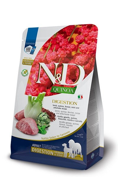 FARMINA N&D Quinoa Digestion Adult Medium Maxi Lamb dry dog food - 7 kg.