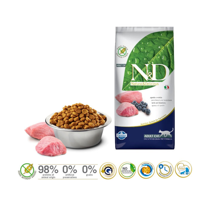 FARMINA N&D Prime Lamb & Blueberry - dry cat food - 5 kg