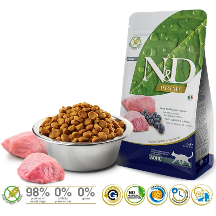 FARMINA N&D Prime Lamb & Blueberry - dry cat food - 1.5kg