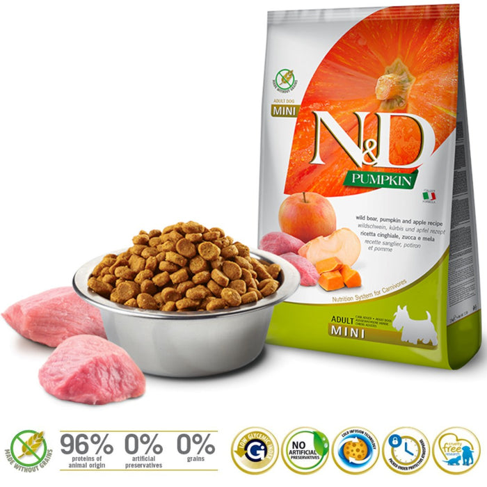 FARMINA N&D Pumpkin Adult Mini Boar&Apple - dry dog food - 7 kg