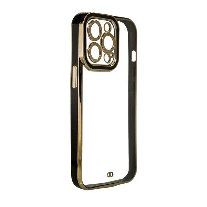 Fashion Case Case for Samsung Galaxy A12 5G Gold Frame Gel Cover Black - Cell phone cases and covers<<<HurtelXML
