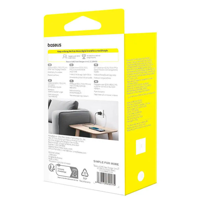 Fast Charger Baseus GaN5 mini 1C 25W (black) - mains chargers<<<Chargers<<<GSM Accessories<<<InnproXML&&&USB зарядни и