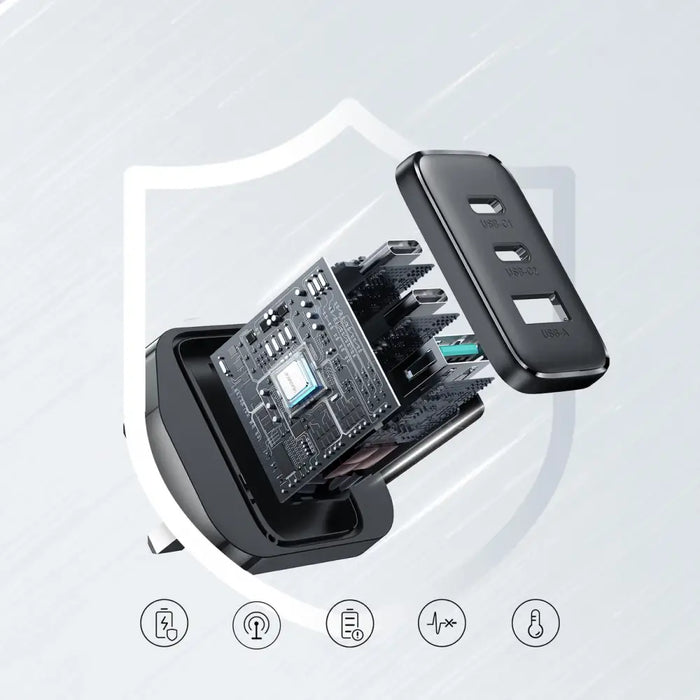 Fast Charger JR-TCF10 (EU) 32W 2C1A (Black) - mains chargers<<<Chargers<<<GSM Accessories<<<InnproXML&&&Cell phone USB