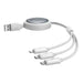 Fast Charging Cable 3in1 Baseus Free2Draw USB to micro USB + USB-C + Lightning 3.5A 1.1m (white) - Combo Cables<<<USB