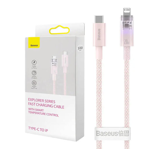 Fast Charging cable Baseus USB-C to Lightning Explorer Series 1m 20W (pink) - USB-C to Lightning<<<USB cables<<<GSM