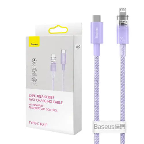 Fast Charging cable Baseus USB-C to Lightning Explorer Series 1m 20W (purple) - USB-C to Lightning<<<USB cables<<<GSM