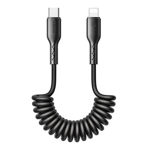 Fast Charging cable for car Joyroom Type-C to Lightning Easy-Travel Series 30W 1.5m coiled (black) - USB