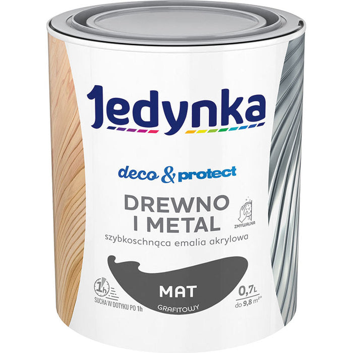 FAST DRYING ACRYLIC ENAMEL LACQUER GRAPHITE MATTE 700 ML JEDYNKA - Алкидни и водоразтворими<<<Бои за метал и