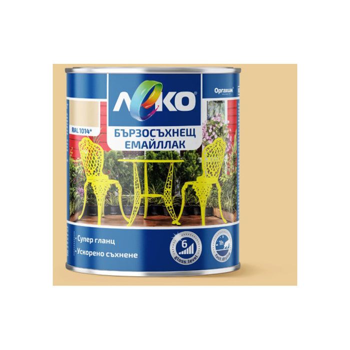 FAST DRYING ENAMEL RAL 1014 2.5 L LEKO - Алкидни и водоразтворими<<<Бои за метал и дърво<<<Бои и лакове<<<Praktiker