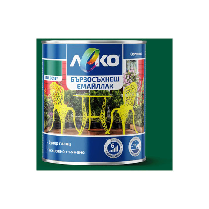 FAST DRYING ENAMEL RAL 6016 2.5 L LEKO - Алкидни и водоразтворими<<<Бои за метал и дърво<<<Бои и лакове<<<Praktiker
