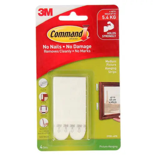 FASTENING TAPES FOR PICTURES WHITE DUAL LOCK 4 PCS. UP TO 5.4 KG COMMAND 17201 - Ленти<<<Лепила и ленти<<<Подови и