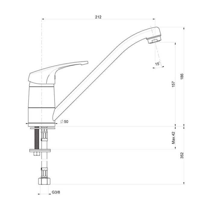 KITCHEN MIXER WITH GRANITE COVER WHITE FAT 08905-1001