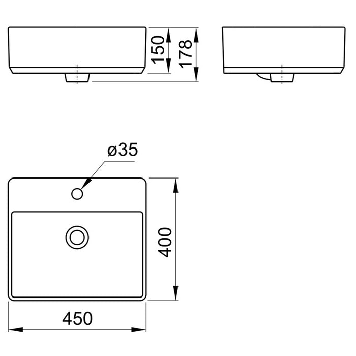 FAYANS GEOMETRY COUNTER-MOUNTED WASHBASIN
