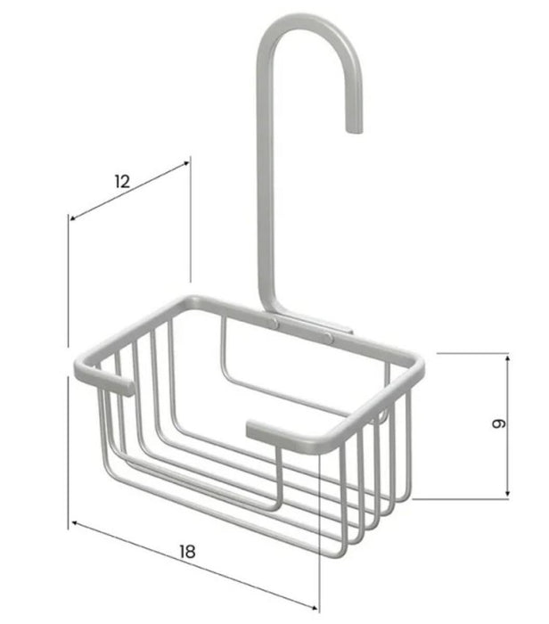 SHOWER RACK WITH HOOK ALU SILVER